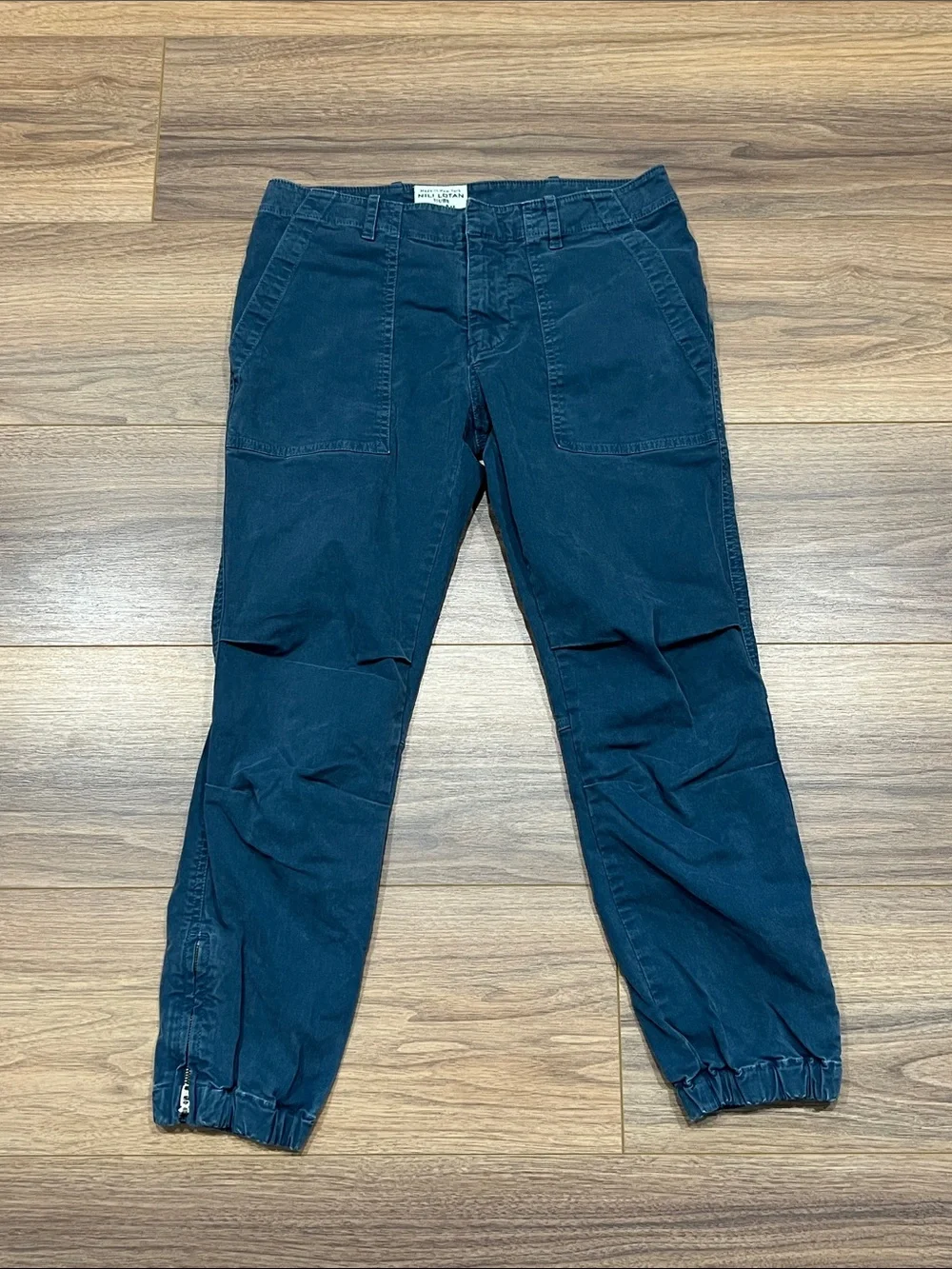 Nili Lotan Jogger Cropped Military Pants in Washed Blue Size 4